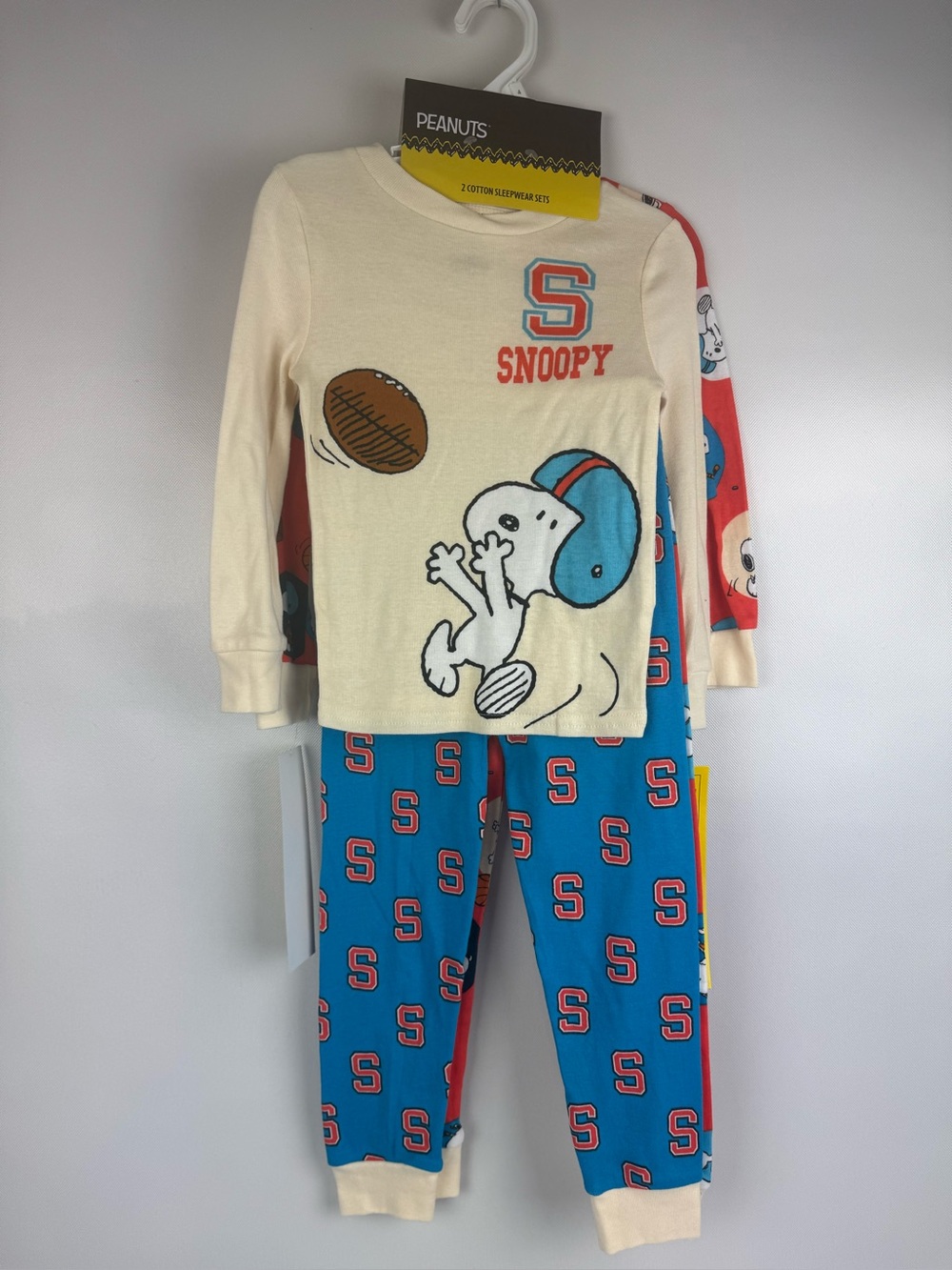 Peanuts Snoopy 2 Pk long sleeve pajama sets. NWT! Size 4